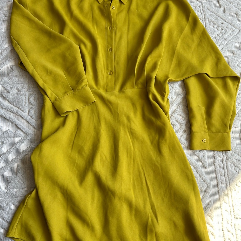 Express Chartreuse Portofino Shirt Dress